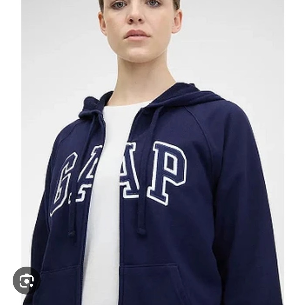 Navy Gap logo hoodie size L